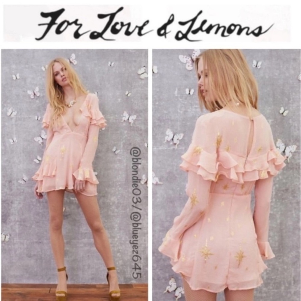 For Love And Lemons Pink Ruffle Dress